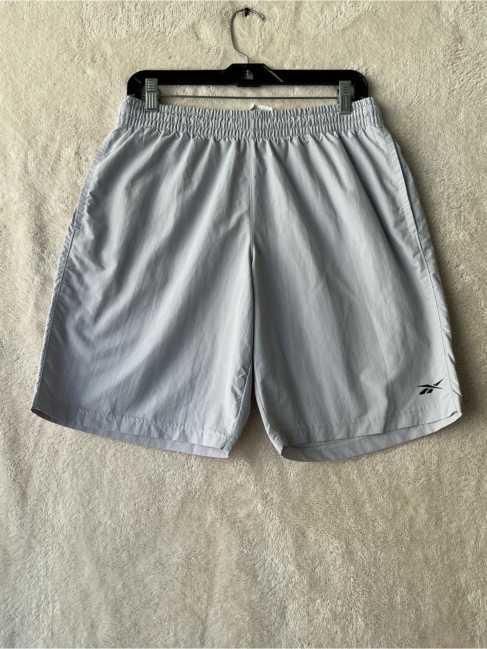 Reebok Men's Light Gray Athletic Shorts with Elastic Waist